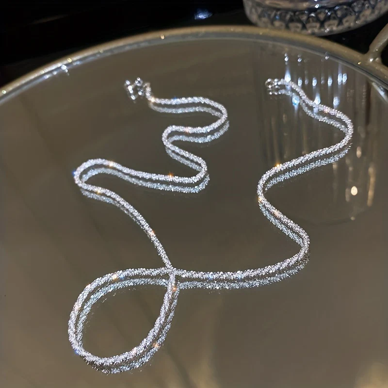 Sparkling Necklace Women's Italian Collar Chain Neckchain Minimalist Necklace - Deanwangkt