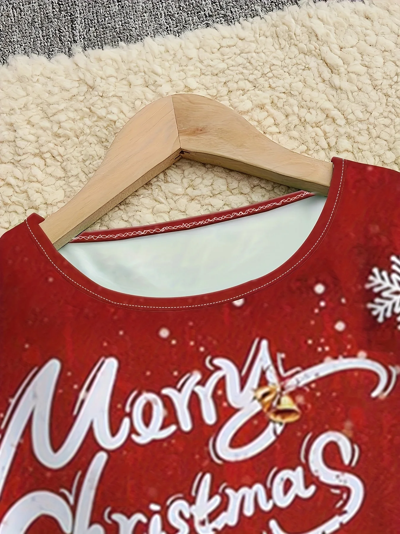 Girls' Festive Christmas Reindeer & Snowflake 3D Print Dress - Casual Elegance with Long Sleeves, Round Neck - Perfect for Spring/Summer/Fall - Deanwangkt