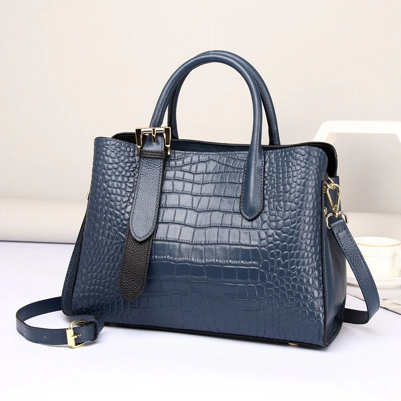 Fashion women's bag leather crocodile pattern Princess Diana bag  new messenger handbag simple and versatile shoulder bag 6058 - Deanwangkt