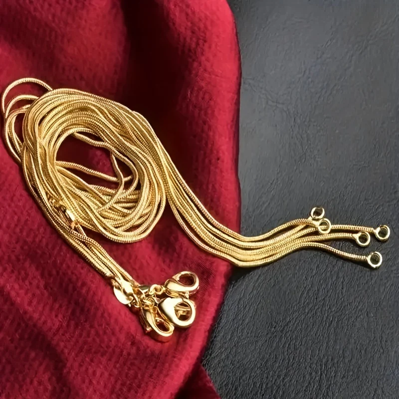 5pcs/1pc Snake Chain Necklace For Men Women Unisex Casual Snake Collarbone Chain Exquisite Jewelry (16/18/20/22/24/26/28/30 Inches) - Deanwangkt
