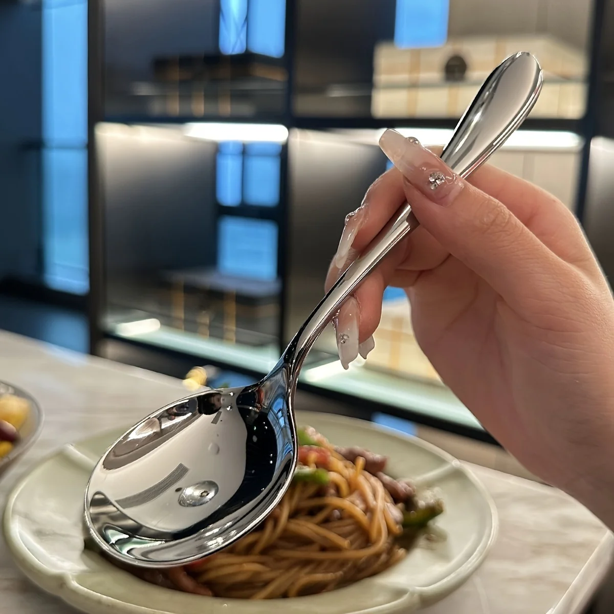 Elegant 4pcs Stainless Steel Serving Spoons Set - Perfect for Buffets, Family Gatherings & Banquets - Deanwangkt