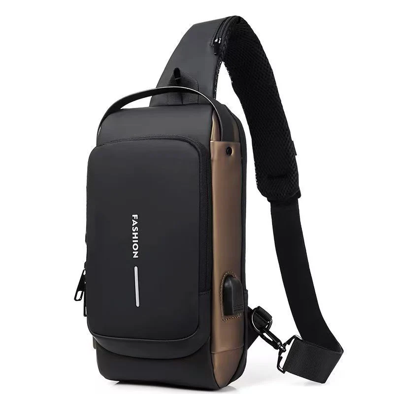 deanwangkt Cross-Border Motorcycle Bag Password Anti-Theft Chest Bag Men's Shoulder Bag Large Capacity Casual Men's Bag Multi-Functional Messenger Bag Fashion - Deanwangkt