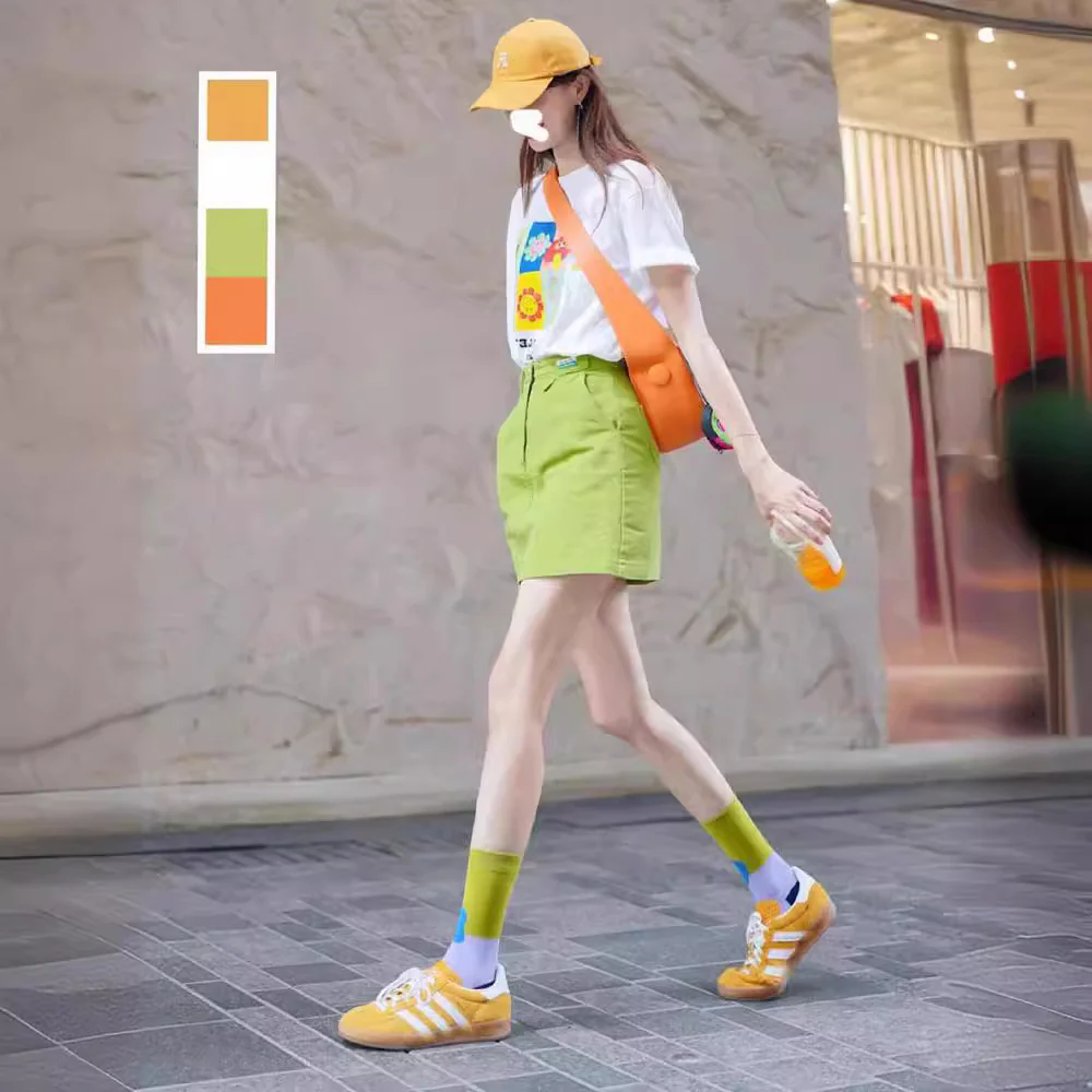 DEANWANGKT  Small Dopamine Wear a Set of Slimming Youthful-Looking T-shirt Avocado Green Skirt Suit Women's Summer - Deanwangkt