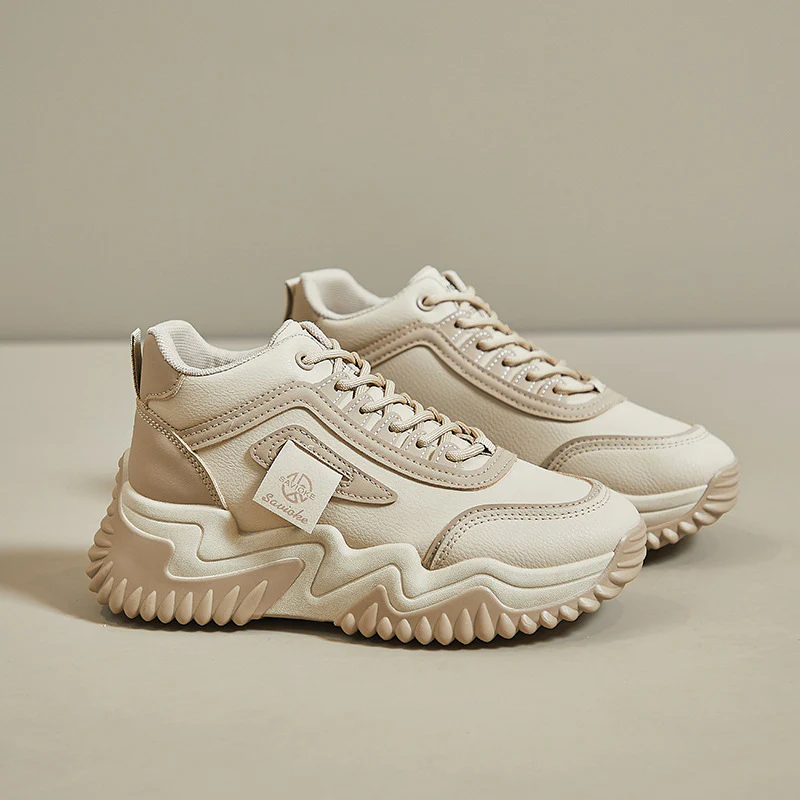 2025 ins Korean version of the new dad shoes for women  spring student sports running shoes casual shoes platform height increase 1303 - Deanwangkt