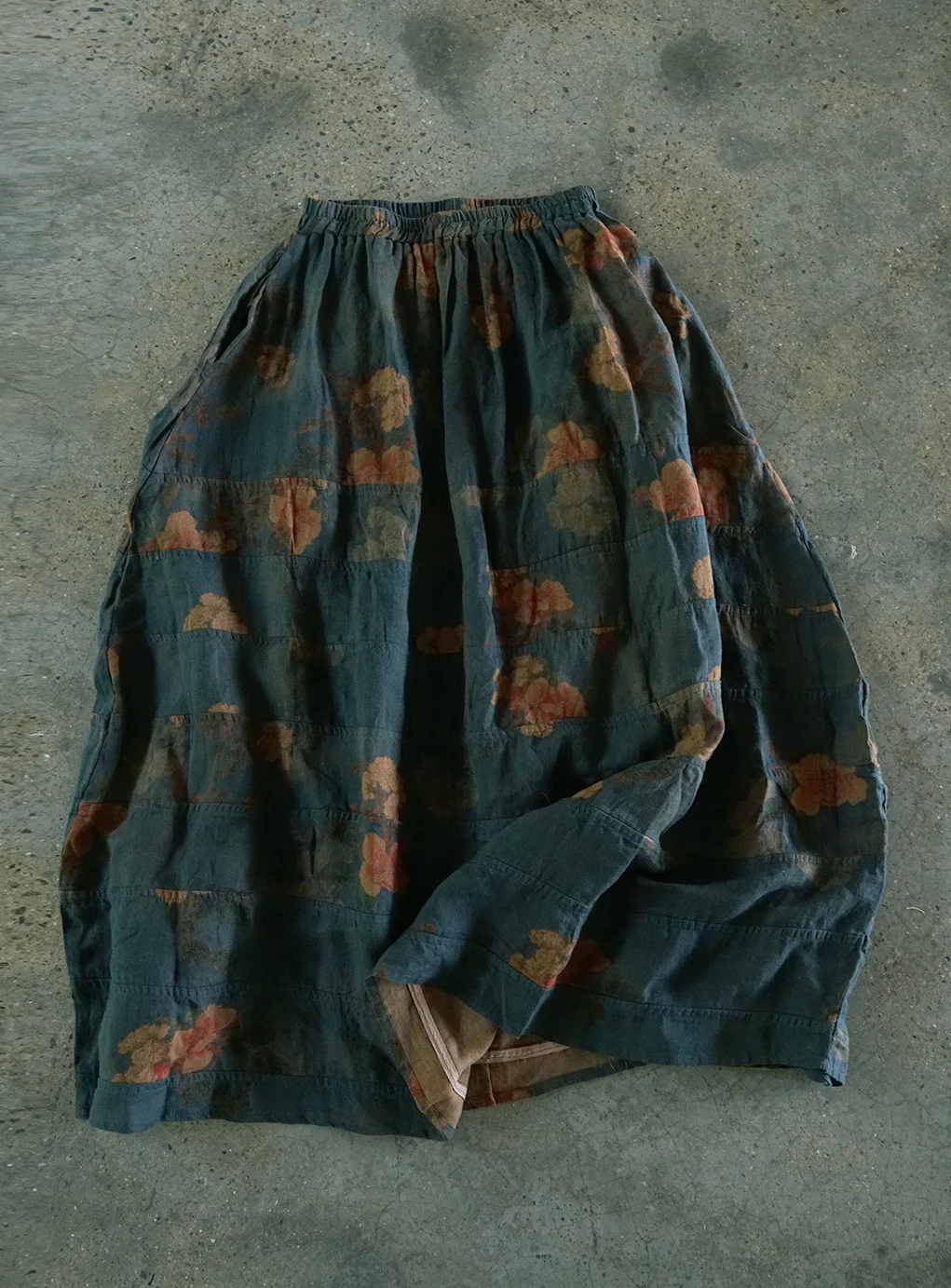 design retro autumn and winter double-layer cocoon skirt, retro nostalgic ethnic print skirt B22279 - Deanwangkt
