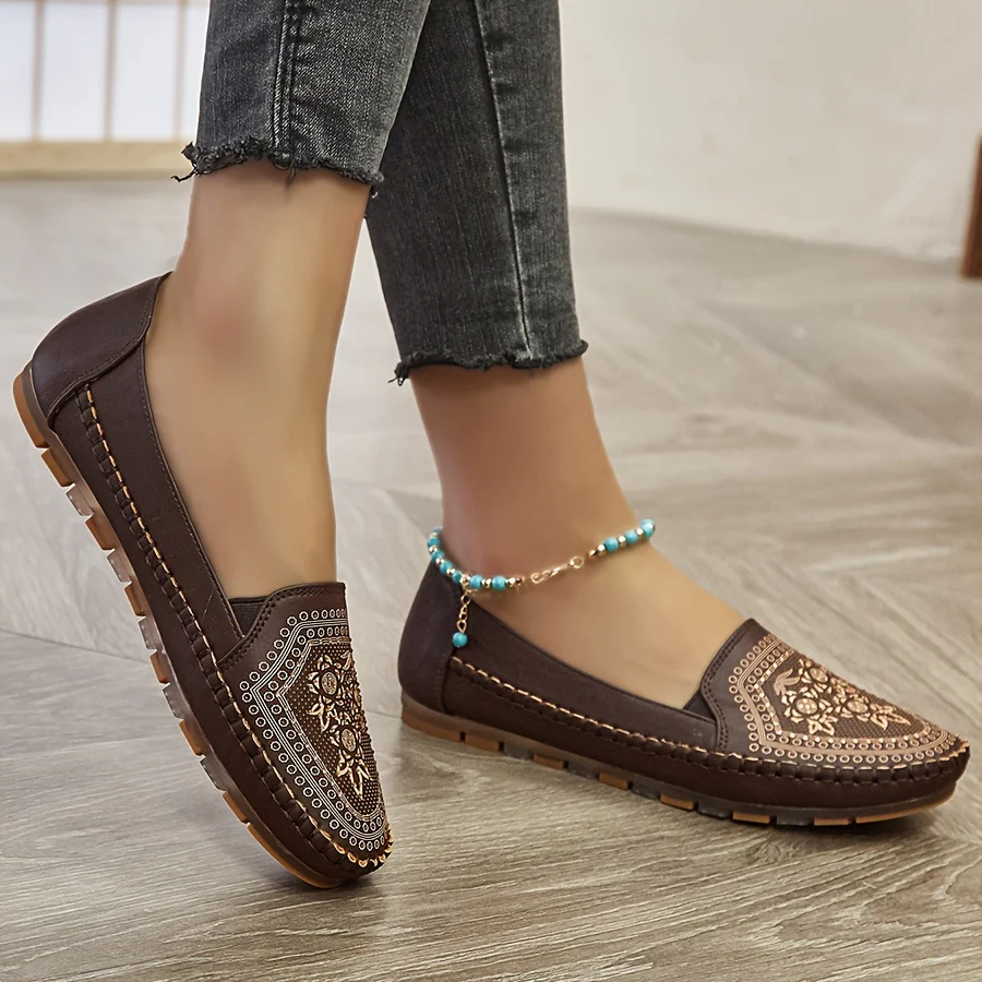 Womens Classic Loafers - Timeless Design, Ultra-Flat Heel, Soft Cushioned Sole, Super Lightweight, Ultimate Comfort Shoes for Casual Occasions - Deanwangkt