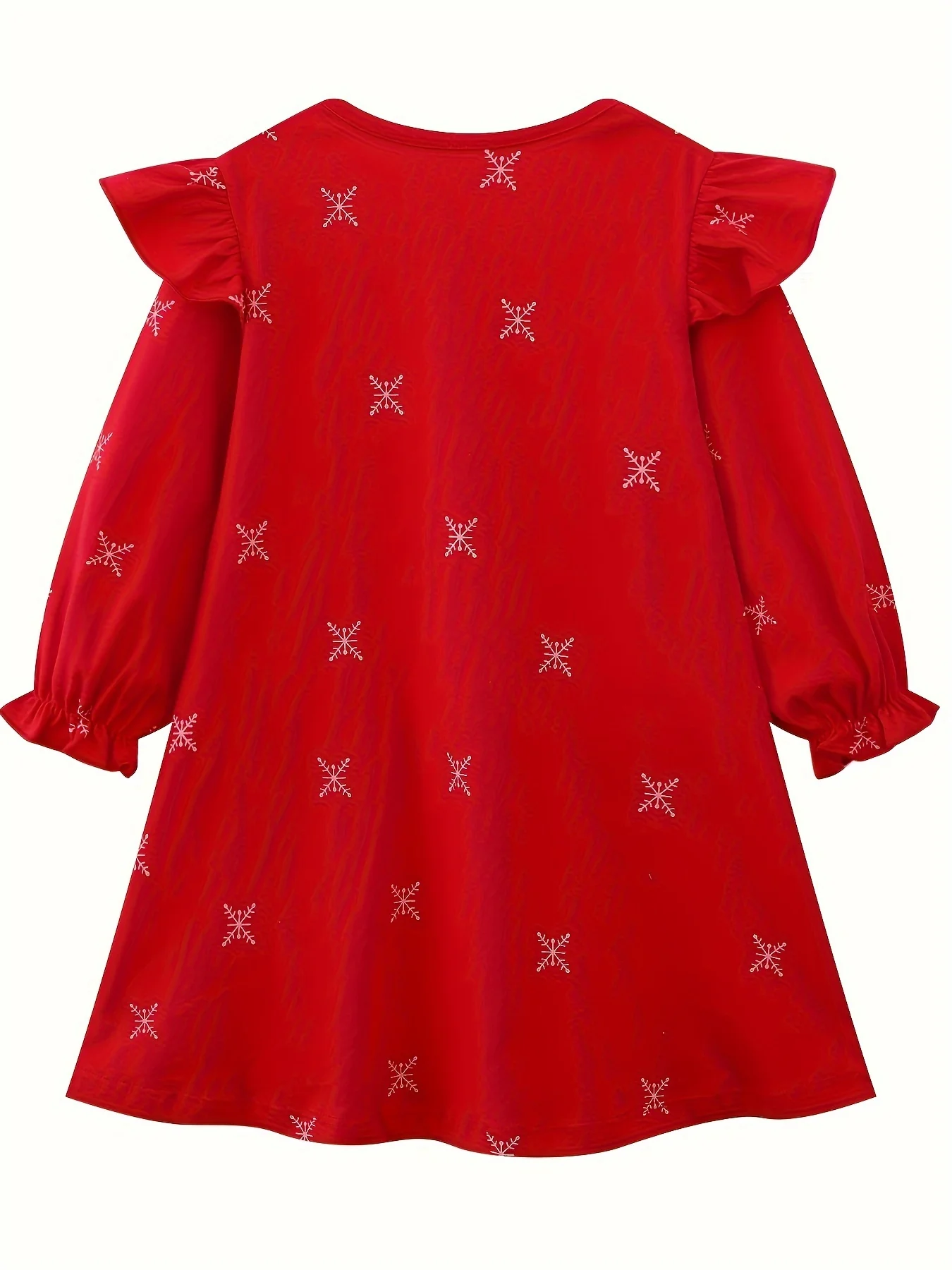 Girls' Crew Neck Long Sleeve Loose Fit Dress - Christmas Style, Fall Winter Season, Perfect Gift for Kids - Deanwangkt