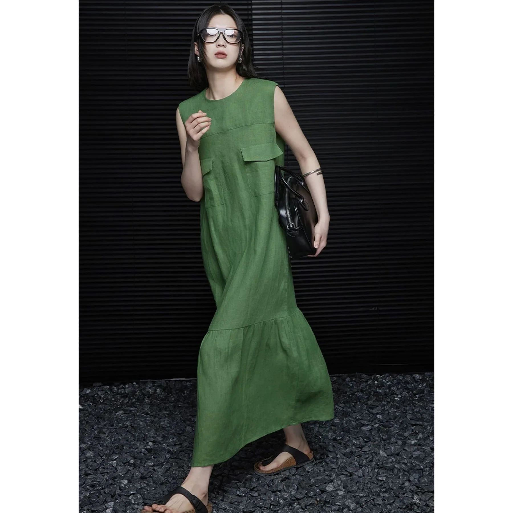 Siyuan  design sense niche sleeveless fishtail linen vest skirt summer temperament vest dress women 7373 - Deanwangkt