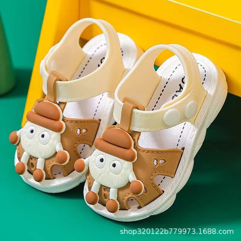 DEANWANGKT Boys Sandals New Summer Korean Style Children's Slippers Student Non-Slip Soft Bottom Big Middle Children Baby Beach Sandals - Deanwangkt