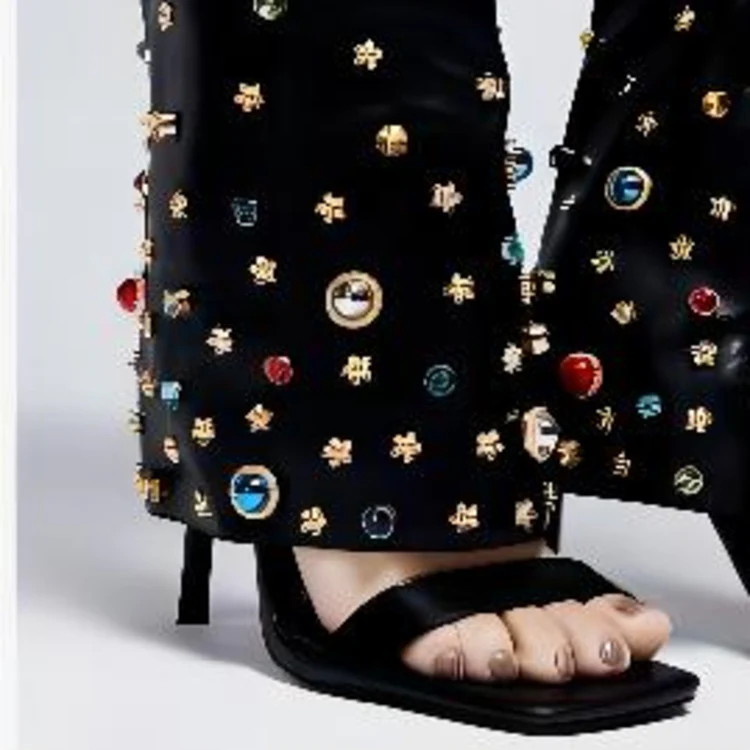 DEANWANGKT  Cross-Border European and American Style Fashion Rivet with Stiletto Heel Fresh Breathable Slim Open Toe Sandal Boots - Deanwangkt