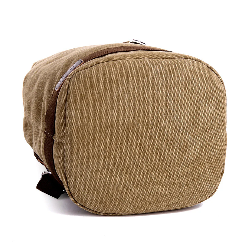 deanwangkt Men's Backpack Canvas All-Match Outdoor Sports Drawstring Bucket Bag Urban College Style Travel Trendy Men Backpack - Deanwangkt