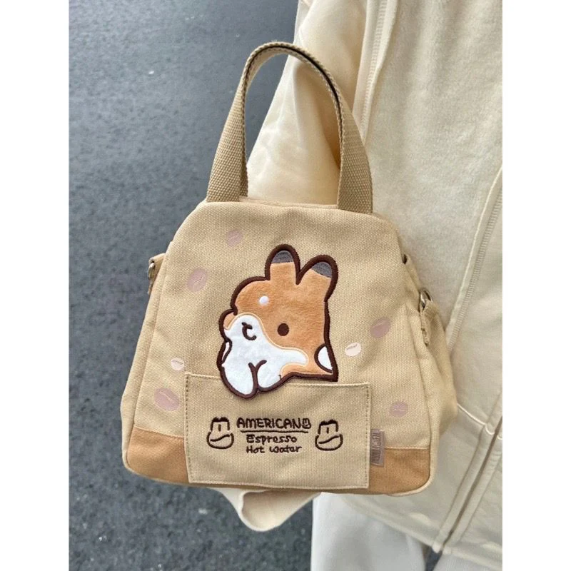 deanwangkt - Japanese Cute Cartoon Rabbit Large Capacity Canvas Bag Women's Bag Tote Bag Crossbody Bag Messenger Bag Wallet Mini Bag - Deanwangkt