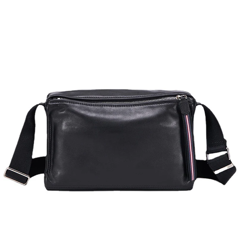 deanwangkt  Men's Leather Single-Shoulder Bag Casual Crossbody Fashion Fashion Brand Texture First Layer Cowhide Messenger Bag Men's Bag Small Square Bag - Deanwangkt