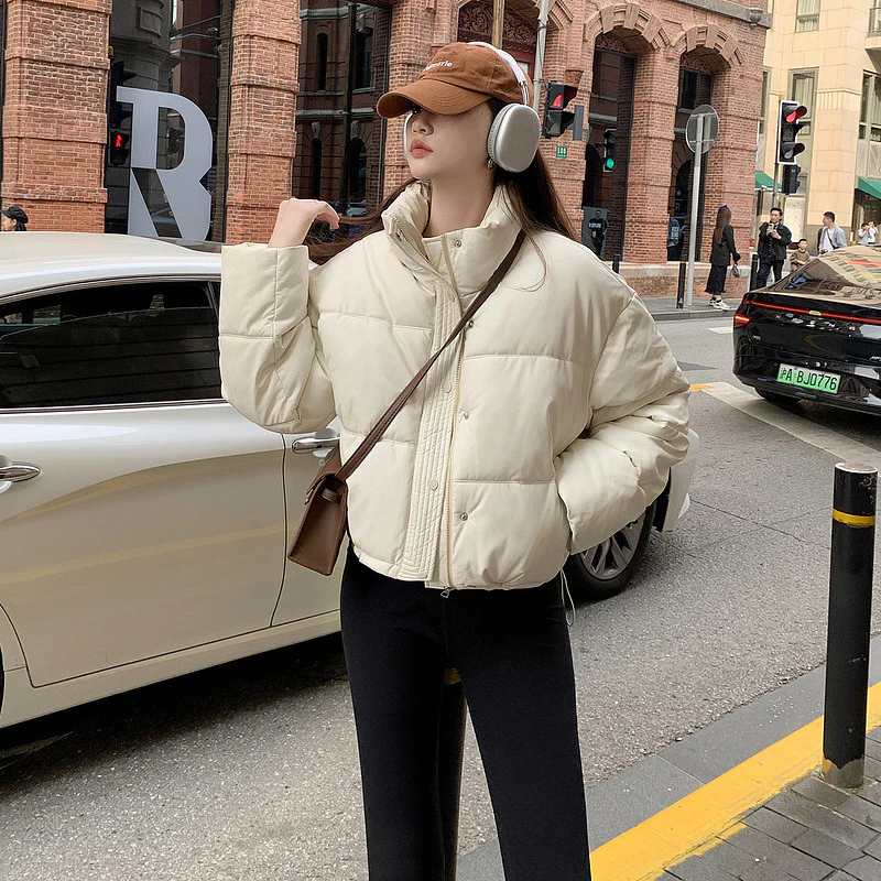 Maillard wears down cotton-padded clothes for women 2025 new short PU leather winter coat, small man cotton-padded jacket for women - Deanwangkt