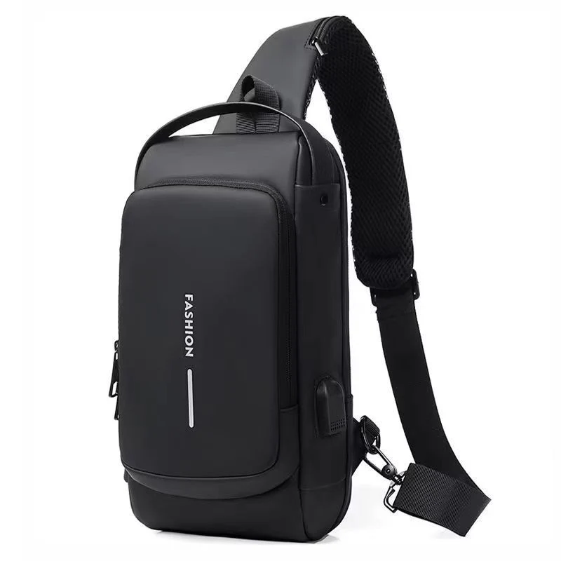 deanwangkt Cross-Border Motorcycle Bag Password Anti-Theft Chest Bag Men's Shoulder Bag Large Capacity Casual Men's Bag Multi-Functional Messenger Bag Fashion - Deanwangkt
