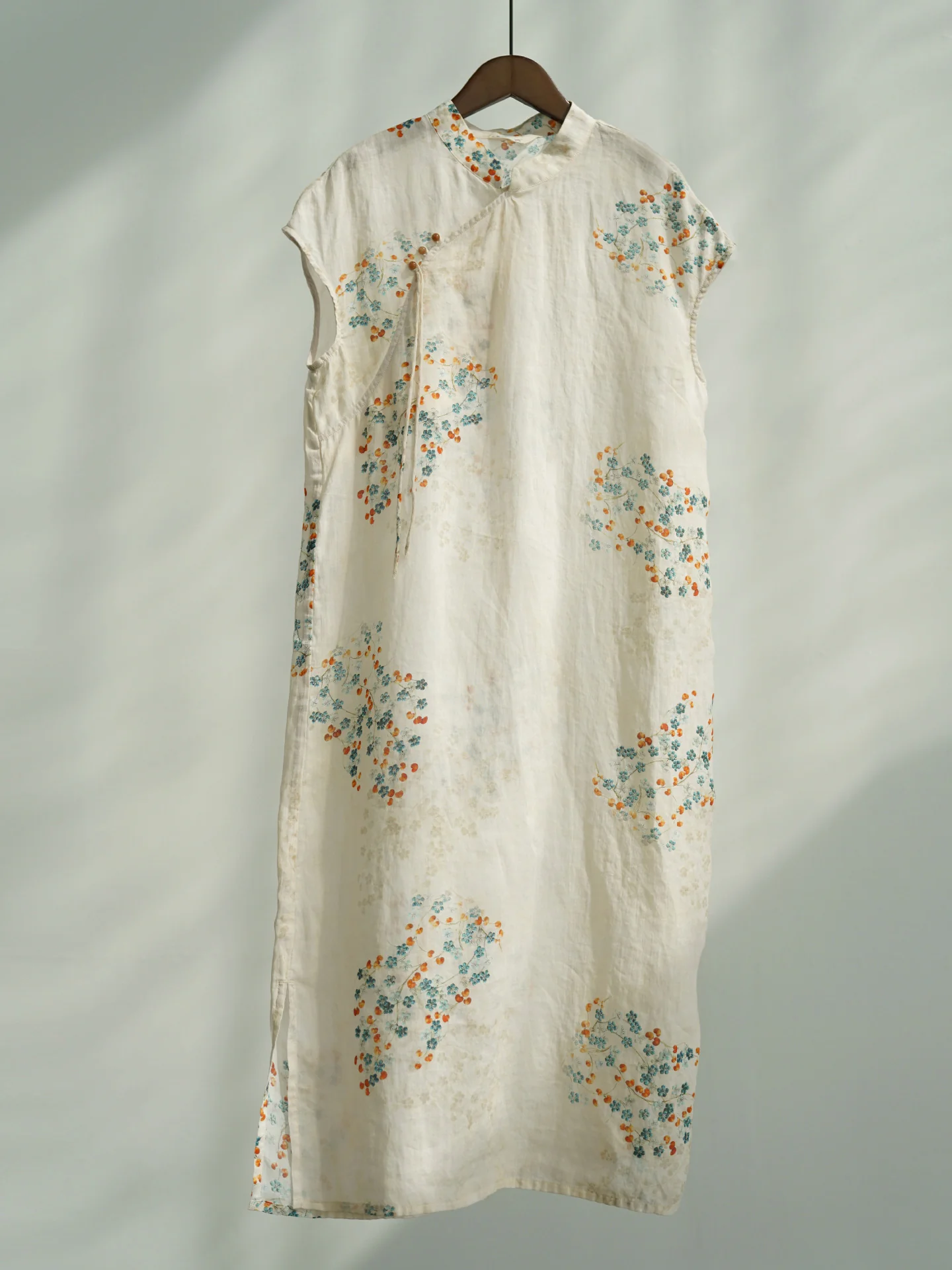 Original Chinese Zen digital printing stand-up collar cheongsam, Zen slim straight dress L25087 - Deanwangkt