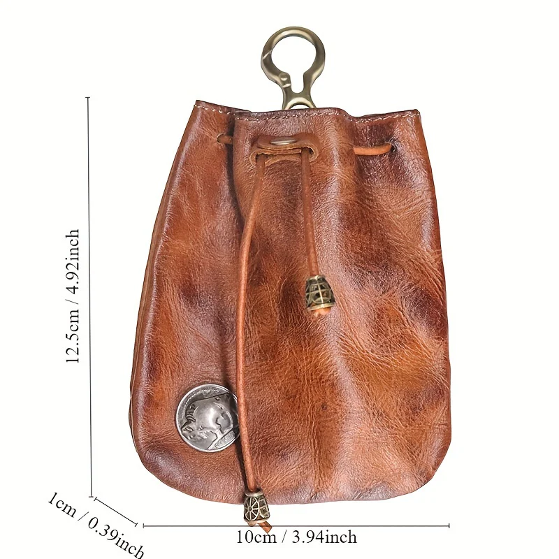 Premium Top Layer Cowhide Leather Mini Wallet - Timeless Retro Style, Chic & Compact, Secure Metal Clasp - Fashion-Forward Purse for Everyday Use - Deanwangkt