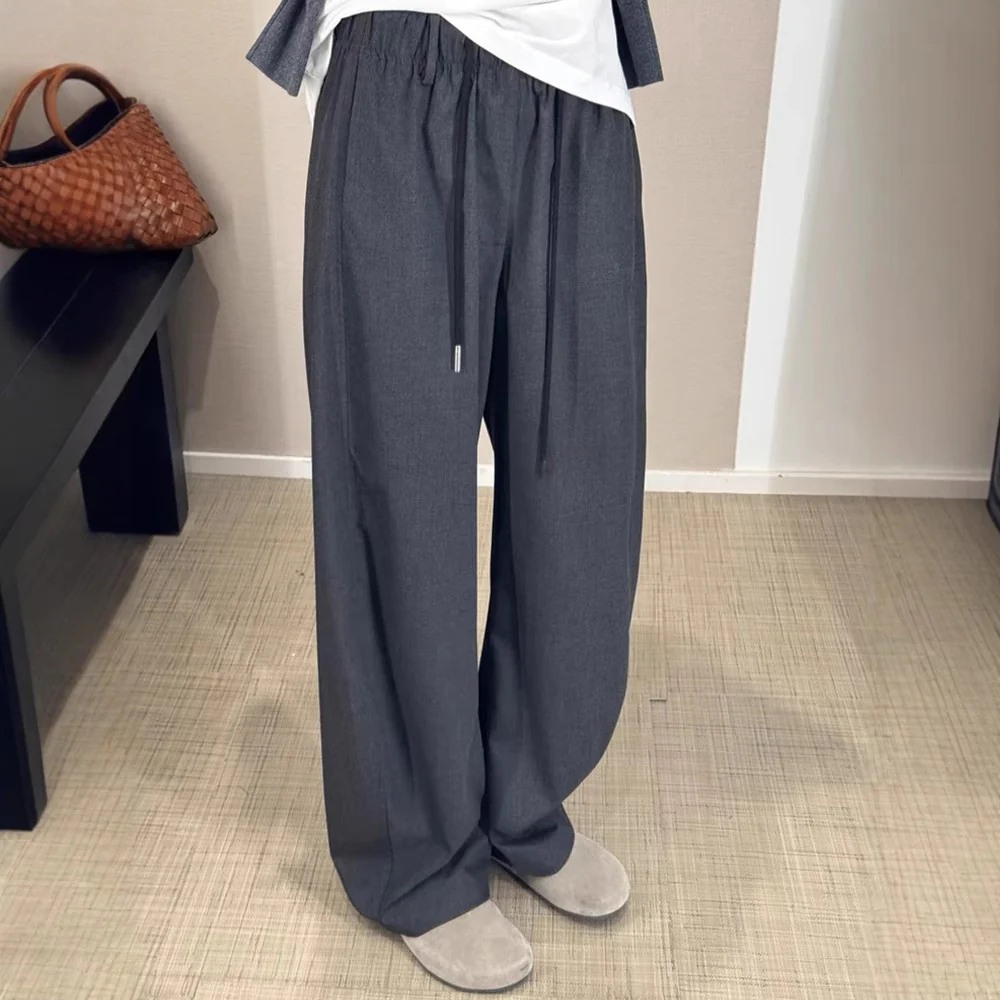 Siyuan cool casual pants  spring and summer new comfortable versatile and thin drop straight scimitar pants 7876 - Deanwangkt