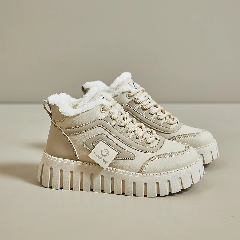 2025 spring new ins Korean version of high-top little white shoes female students high-top platform casual shoes street shot KT12261 - Deanwangkt