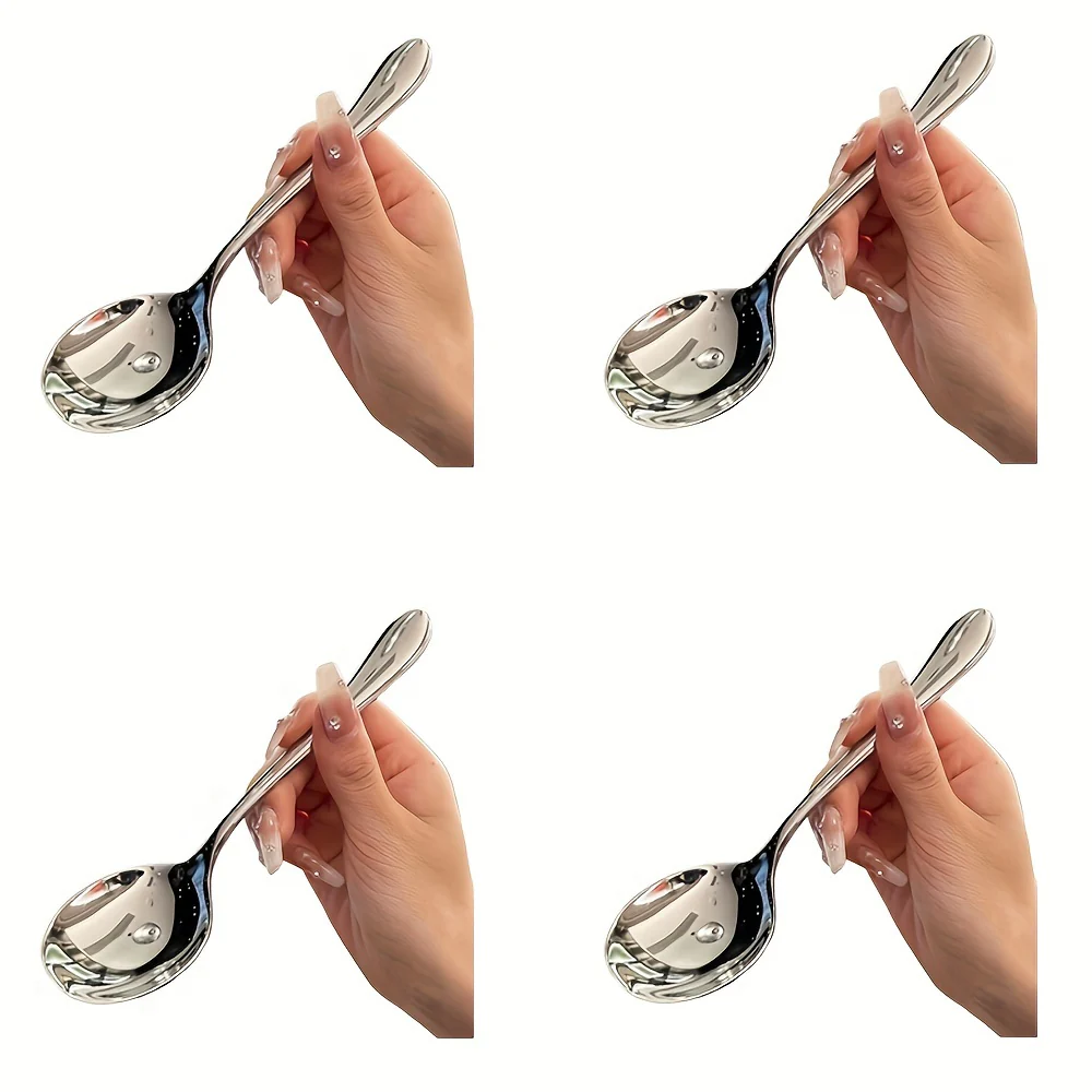 Elegant 4pcs Stainless Steel Serving Spoons Set - Perfect for Buffets, Family Gatherings & Banquets - Deanwangkt