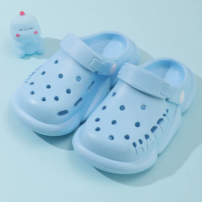 DEANWANGKT Baby Non-Slip Eva Slippers Cartoon Children's Closed Toe Hole Shoes Soft Soft Bottom Children Outer Sandals - Deanwangkt