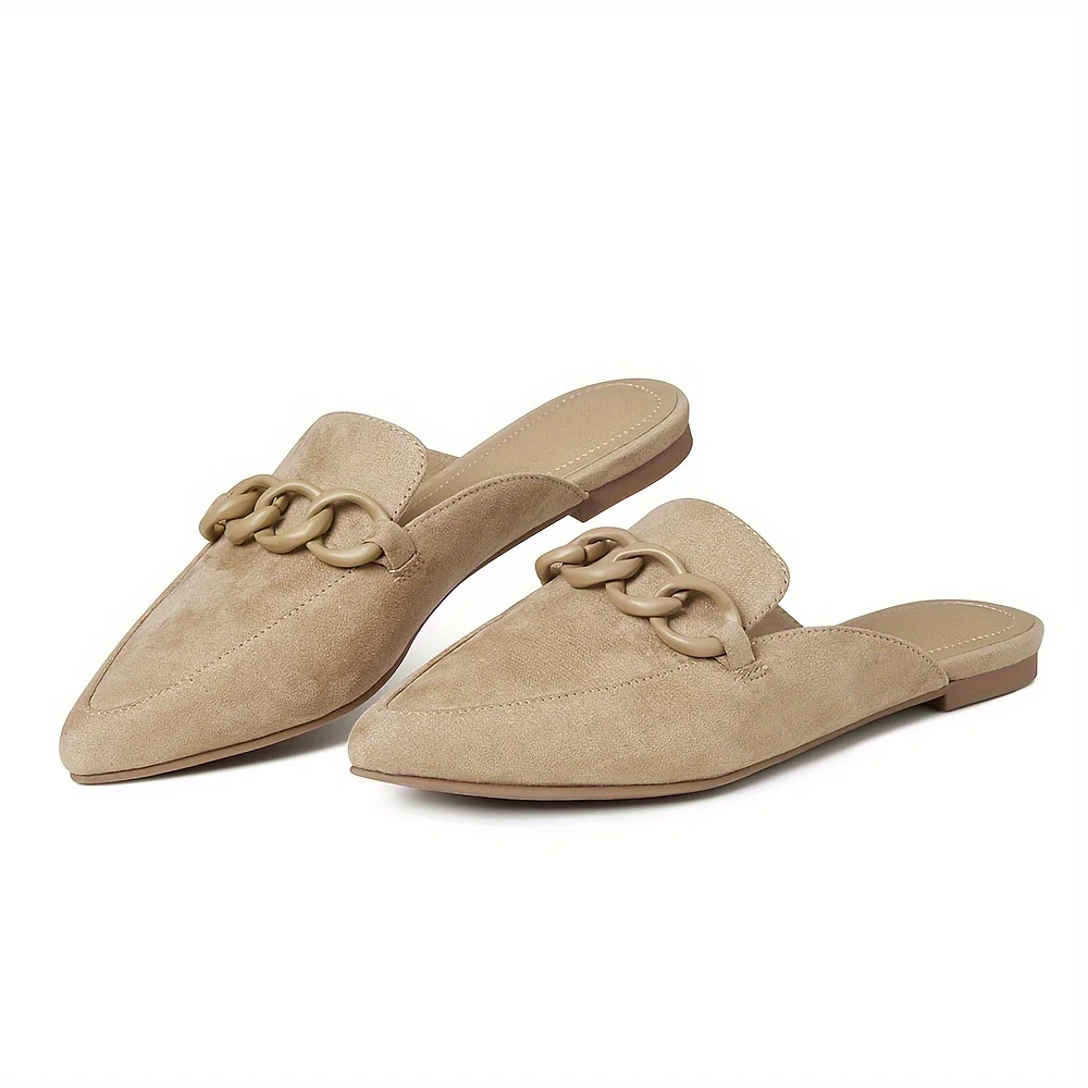 Womens Synchoiss Mules - Pillow-Soft Comfort, Closed Pointed Toe, Backless Design - Slip-On Work Shoes for Stylish Office Wear - Deanwangkt
