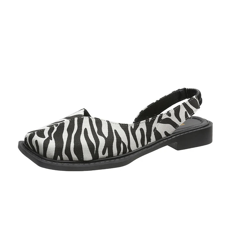 DEANWANGKT  Closed Toe Sandals Women's Casual  Summer New Square Toe Flat Bottom Square Heel Design Sense Niche Shoes Women's Sandals - Deanwangkt
