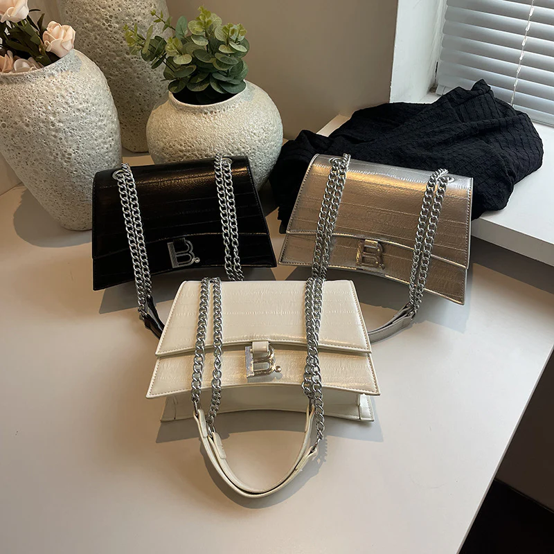 New Bags Hourglass Bag Leather Folds Rhombus Chain Bag Shoulder Crossbody Women's Bag High Sense Cattle Leather Bag - Deanwangkt