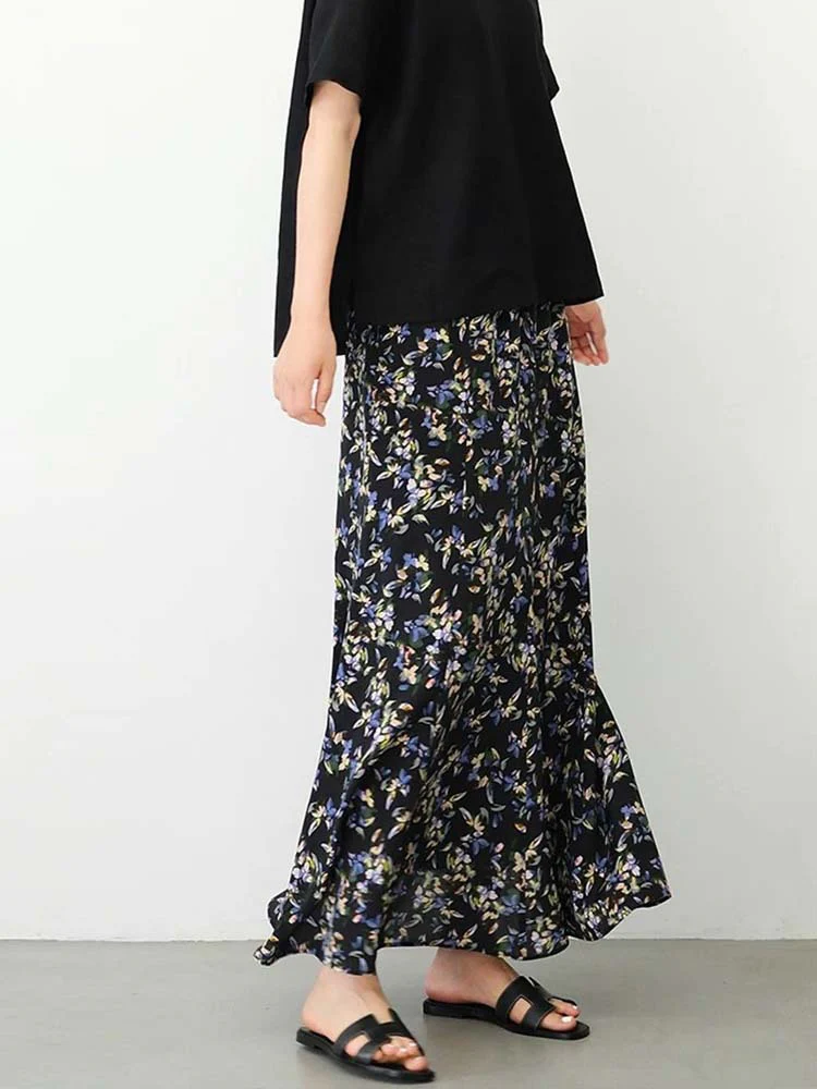 Siyuan,  silk floral skirt for women's spring and summer new 100 mulberry silk elegant fishtail dress 7860 - Deanwangkt