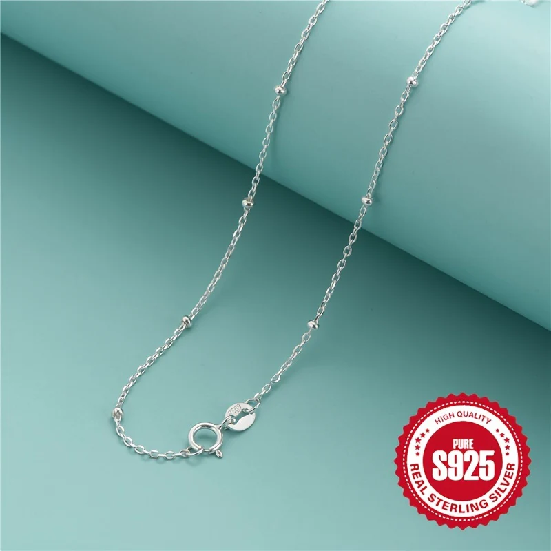 925 Sterling Silver Simple Chain Necklace Minimalist Style Hypoallergenic Chain Neck Jewelry - Deanwangkt