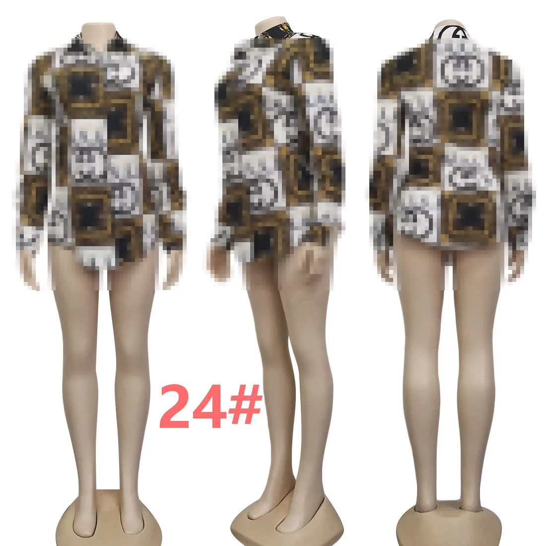 Luxury Women Blouses Shirts Designer Shirt Tops Long Sleeve Slim Fit Shirt Free Ship - Deanwangkt
