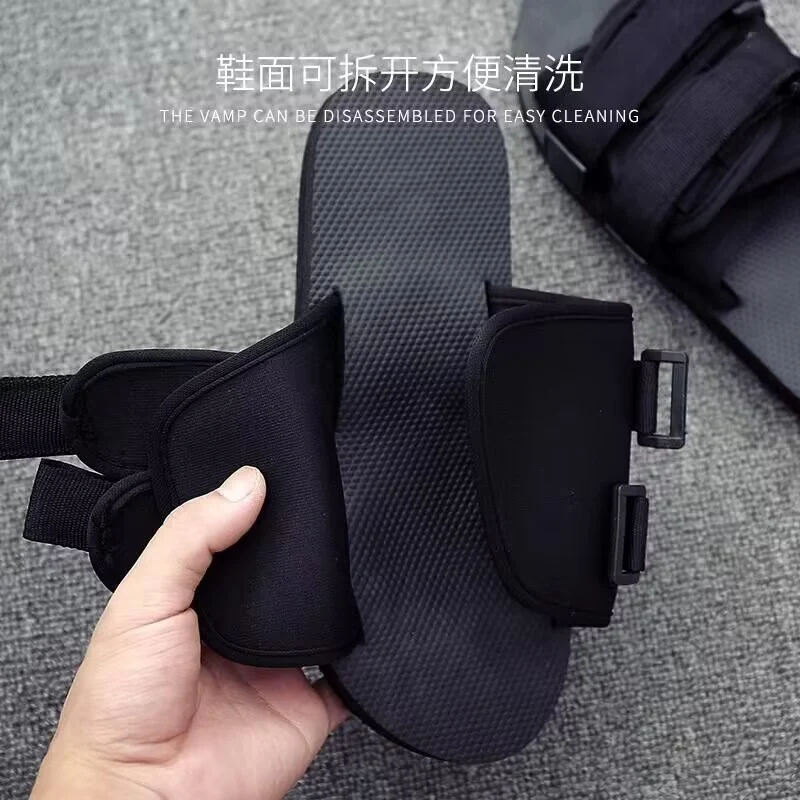 DEANWANGKT  Summer Slippers Velcro Couple Slippers Outdoor Non-Slip Vietnam Beach Shoes Outdoor Slippers Flat Flip-Flops Men - Deanwangkt