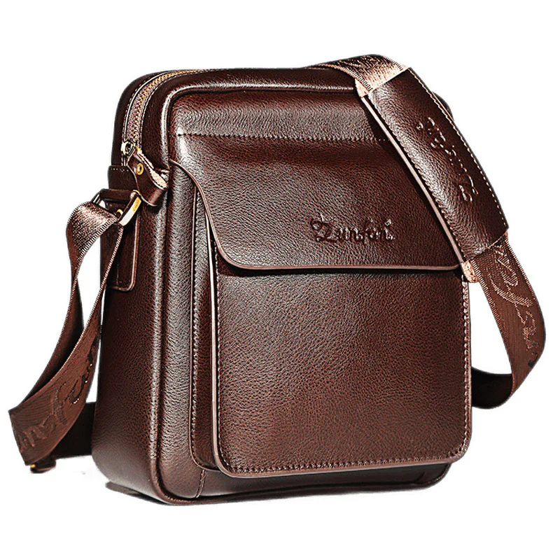 deanwangkt Wholesale Foreign Trade Retro Men's Bag Vertical Men's Bag Shoulder Messenger Bag Briefcase Men's Bag Pannier Bag Casual Leather Bag - Deanwangkt