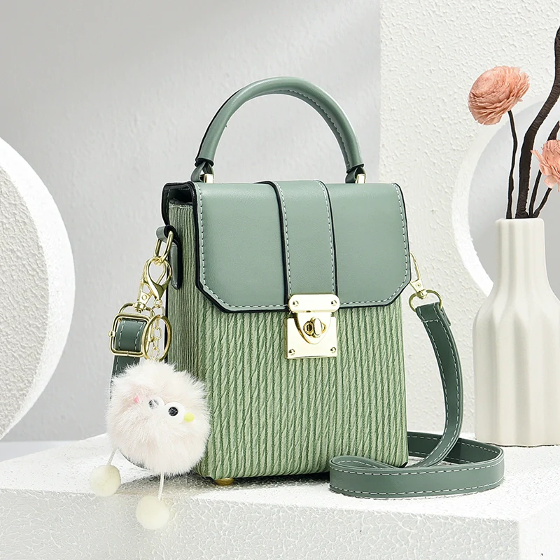 Mobile phone bag women  new fashion high value contrasting color temperament commuting to work small bag single shoulder messenger bag women - Deanwangkt