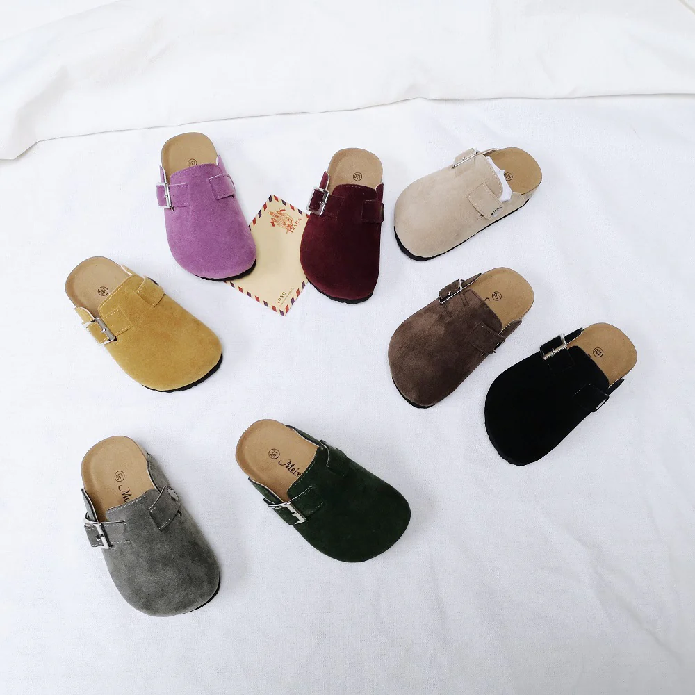 DEANWANGKT New Autumn Cork Baby Girl Children's Shoes Belt Buckle Home Boy Casual Slippers One Piece Dropshipping - Deanwangkt