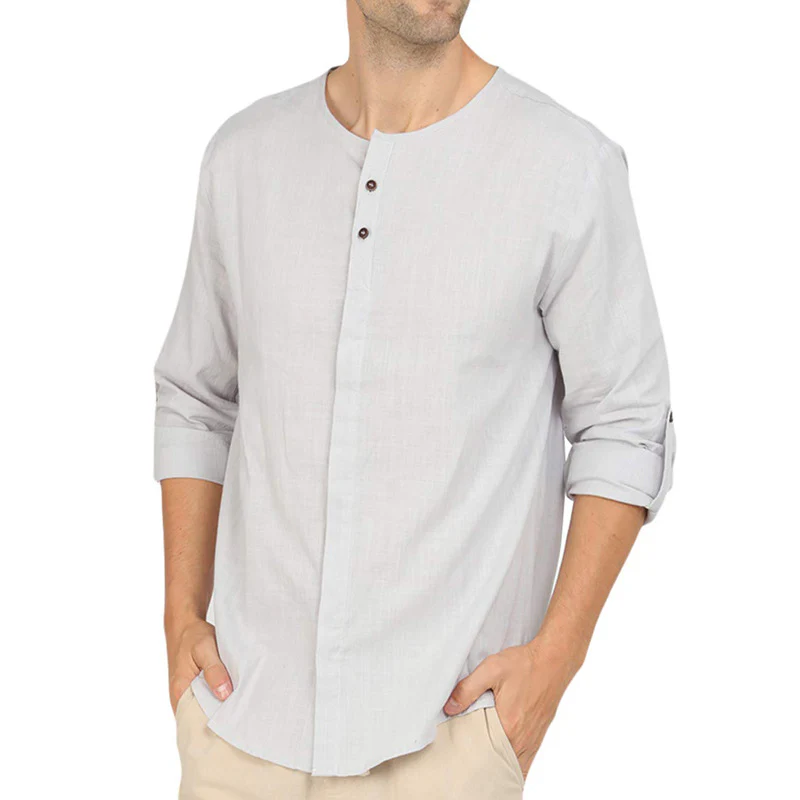 DEANWANGKT 2025 Popular trade new  men's cotton and linen shirts  popular casual linen long-sleeved shirts men's autumn and winter - Deanwangkt