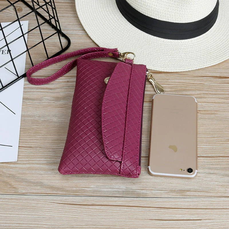 deanwangkt - New Fashion Pu Leather Women Wallet Clutch Women's Purse Best Phone Wallet Female Case Phone Pocket Carteira Femme - Deanwangkt
