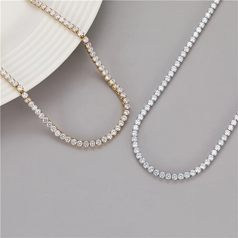 Elegant Unisex 18K Gold-Plated S925 Moissanite Tennis Necklace – Varying Carats 0.1 to 1ct - Deanwangkt