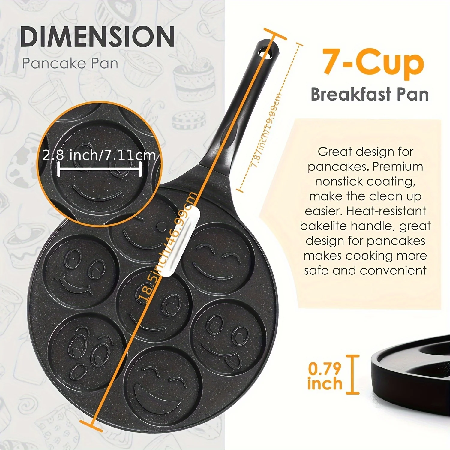 1 Pc Mini Pancake Griddle - 7-Mold Non-Stick Cooking Surface, Compact Kitchenware for Perfect Breakfast, Easy Cleaning, Space-Saving Design, Cookware, Kitchen Supplies, and Essential Kitchen Items - Deanwangkt