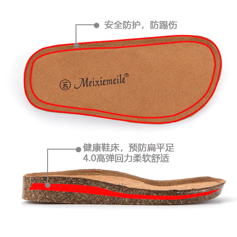 DEANWANGKT New Autumn Cork Baby Girl Children's Shoes Belt Buckle Home Boy Casual Slippers One Piece Dropshipping - Deanwangkt