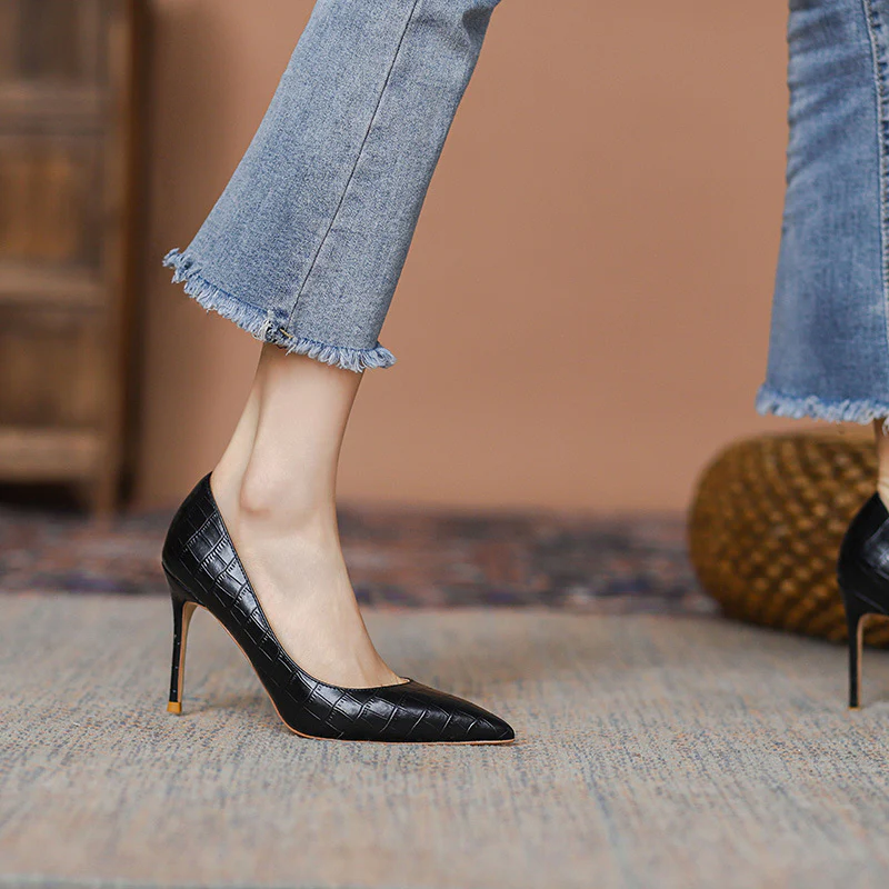 DEANWANGK  Spring New Comfort Sexy High Heels Stiletto Pointed Toe Temperamental Minority Design Work Versatile Pumps Women - Deanwangkt