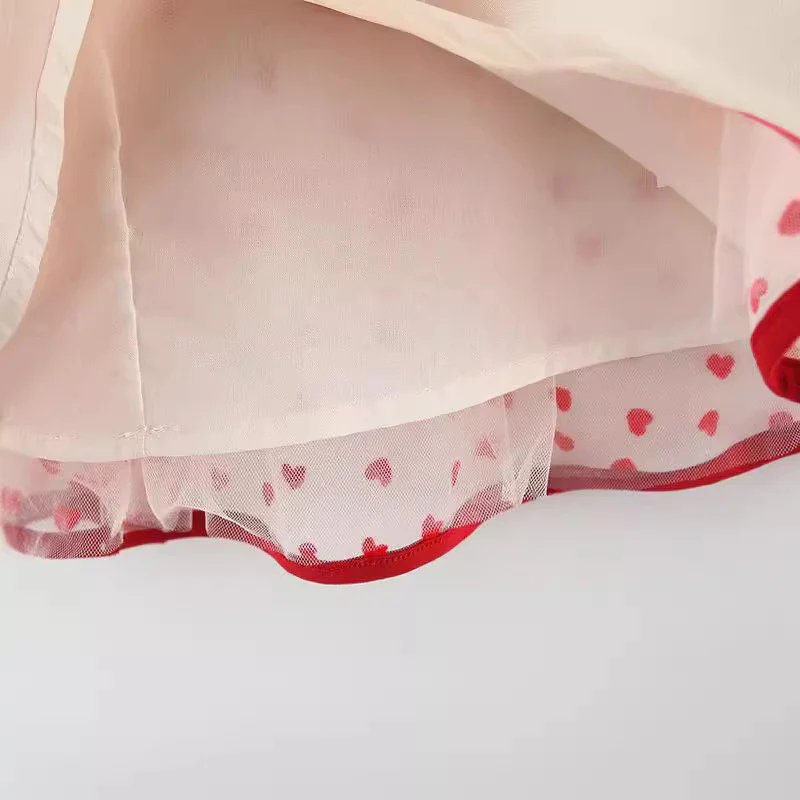 Children's Dress Summer Girls' Sweet Short Sleeve Princess Dress Western-Style Love Pettiskirt Baby Clothes 4802 - Deanwangkt