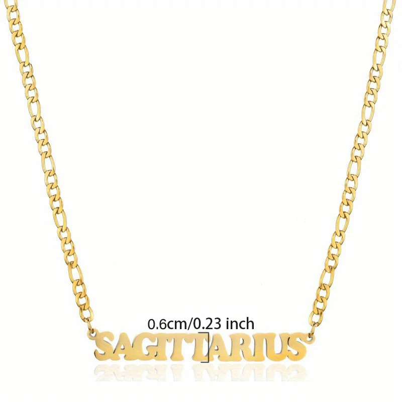 1pc Exquisite Stainless Steel Twelve Letter Pendant Necklace - Durable, Hypoallergenic, and Fashionable Jewelry Gift for Birthday and Special Occasions - Deanwangkt