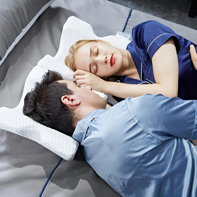 Soft Memory Foam Couple Pillow for Cozy Travel & Cuddling - Polyester, Non-Electric - Deanwangkt