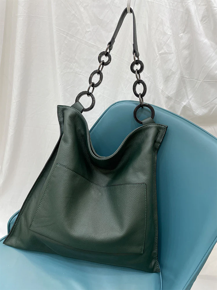 leather women's bag  new leather large bag first layer cowhide  fashion messenger shoulder bag 5506 - Deanwangkt