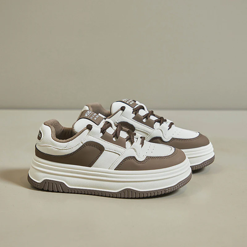 2025 winter white shoes new Korean version ins female students platform heightening sports board shoes casual street shooting K820 - Deanwangkt