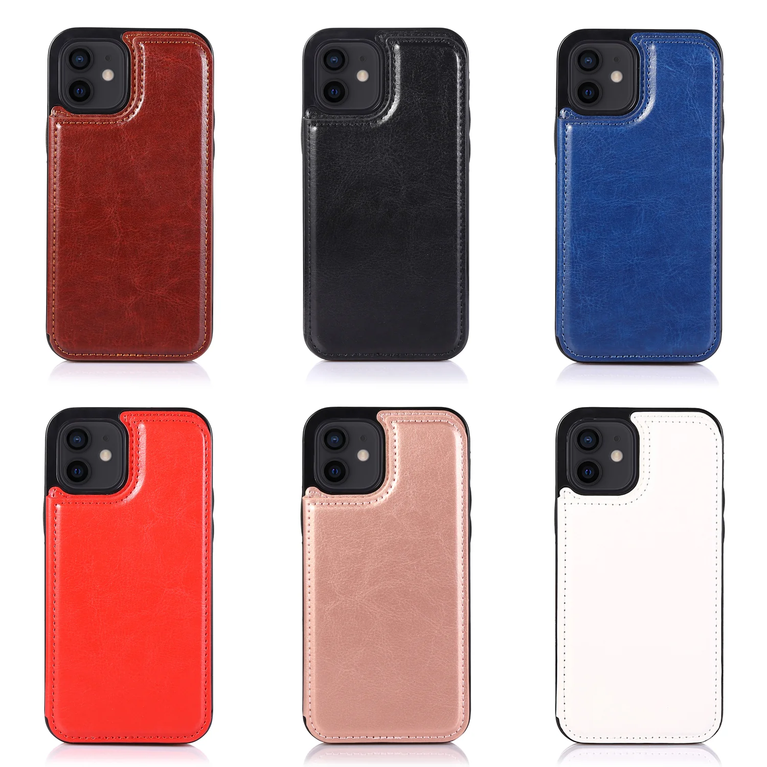 Premium PU Leather Wallet Phone Case with Card Slots and Magnetic Closure - Slim-Fit Design for iPhone 11, 12, 13, 14 Series & More - 4G/5G Compatible - Deanwangkt