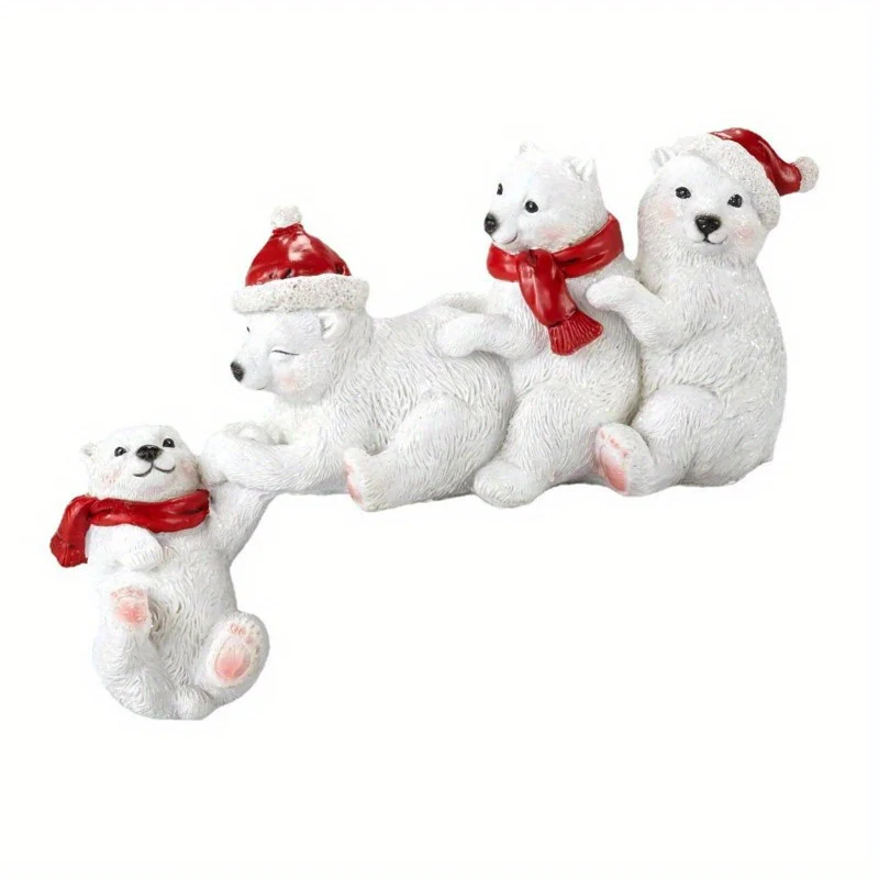 Bear Family Christmas Decoration Cheerful Ambience New Year Ornament Nice Gifts for Friends Families - Deanwangkt