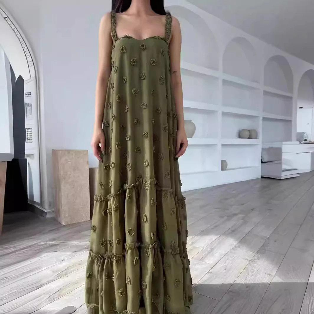 popular spring and summer new 2025 New  women's clothing fashion three-dimensional flower pendulum cake dress - Deanwangkt