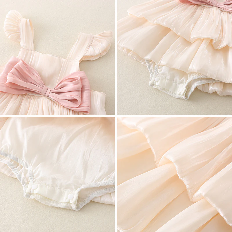 Baby Dress Summer Clothes Baby Girl One-Piece Baby Bloomer with Skirt Newborn First Month Old 100 Days Old Years Old Children's Princess Gown - Deanwangkt
